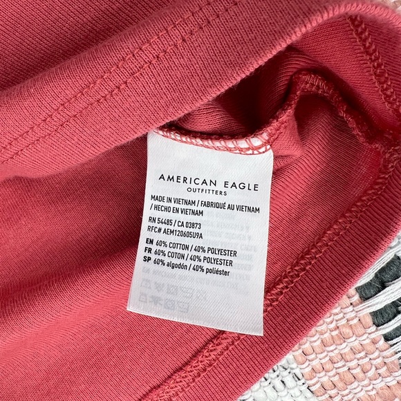 American Eagle Women’s Cropped Collared Polo Baby Tee in Pink - Picture 6 of 8